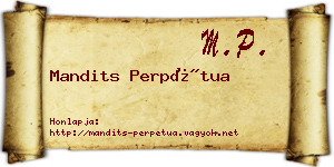 Mandits Perpétua névjegykártya
